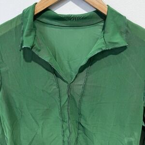 Women Mesh Large Top Sheer Long Sleeve Slim Base Exposed Seam Whimsigoth Grunge